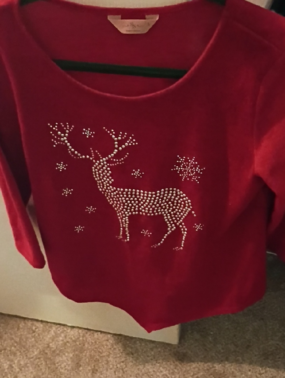 Red Rhinestone Reindeer Sweater